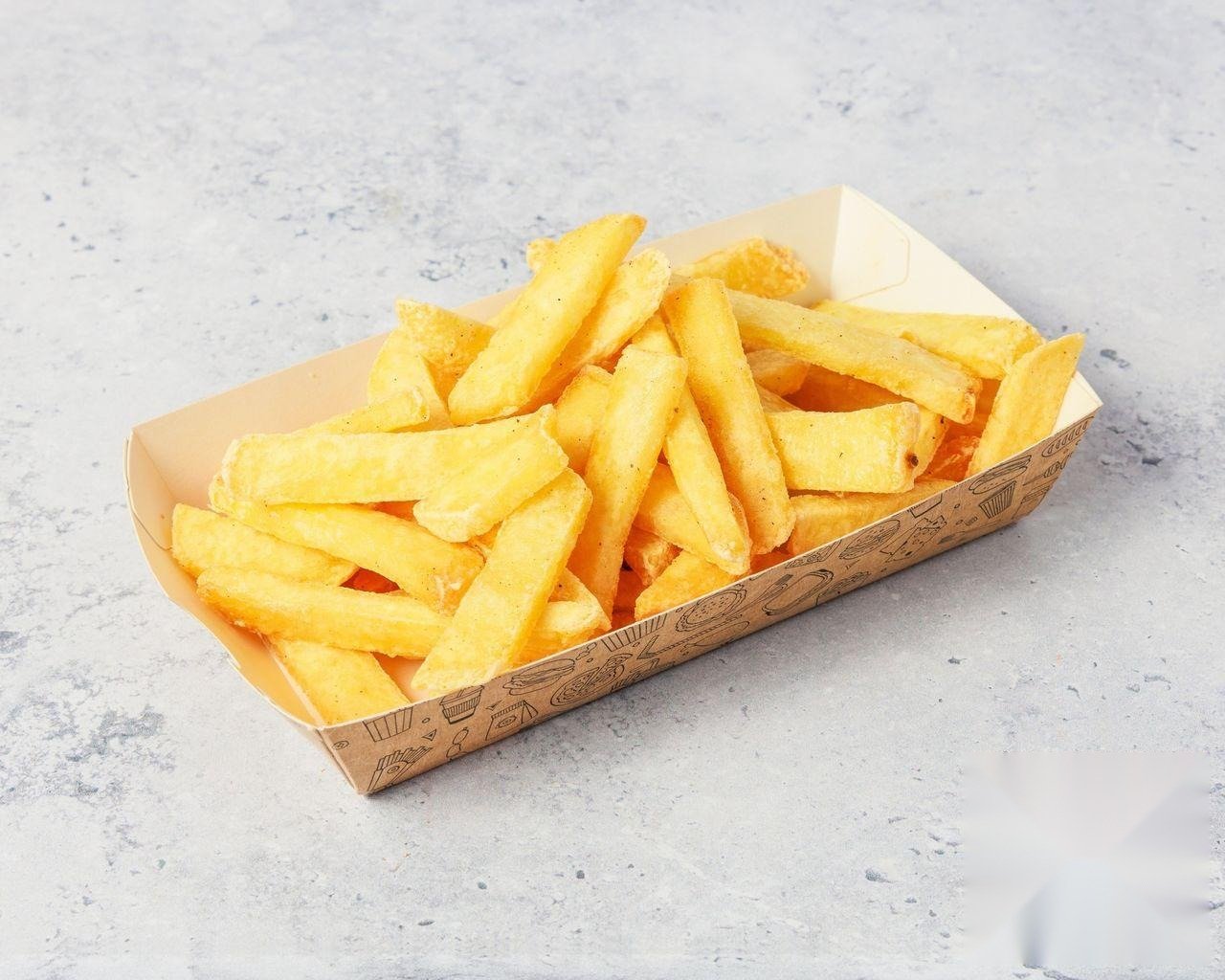 Basket of crispy golden plain fries